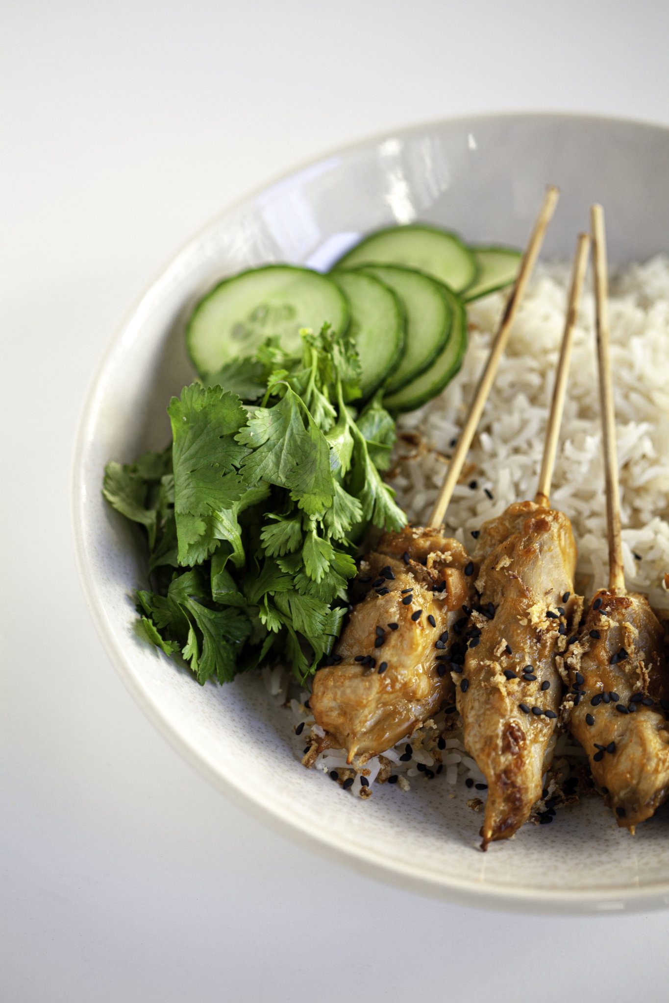 Chicken satay with ginger rice Miele Experience Centre